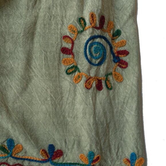 Bohemian Harem Pants Embroidered hippie Boho Wide Leg Palazzo Open Lounge - Picture 10 of 11